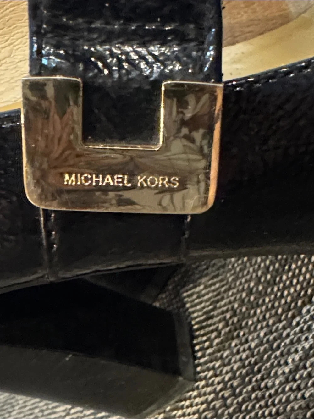 Michael Kors Chandler Mary Jane Peep Toe Heels Black Patent Leather